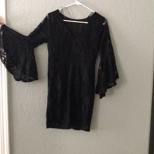 Allure them in black lulus lace dress